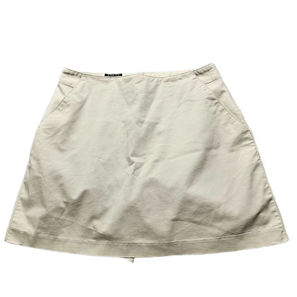 Adidas Skort Womens Size 6 Beige Stretch Golf Athletic Side Slit Back Zipper